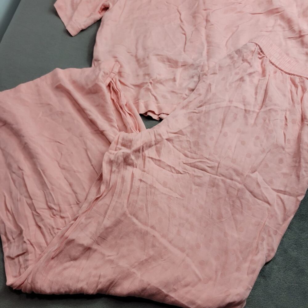Alfani‎ Intimates PJ Set Womens Size Medium Pink Polka Dot Button Top Slit Pant - Picture 13 of 15